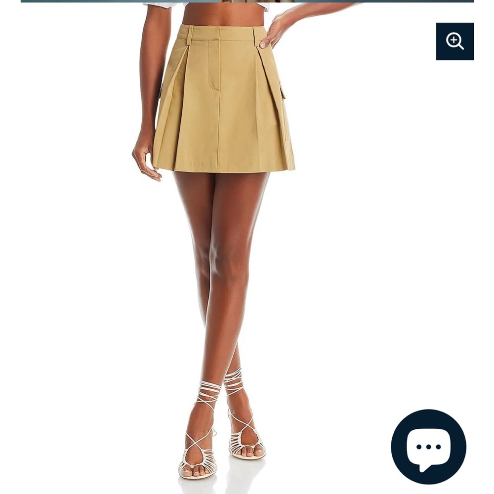 Wayf pleated khaki mini skirt